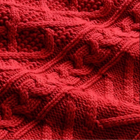 Ralph Lauren Home Red Cable Knit Highland Pillow 20x20 NWT - Picture 3 of 4